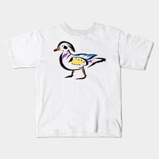 Wood Duck Colorful Cute Kids T-Shirt
